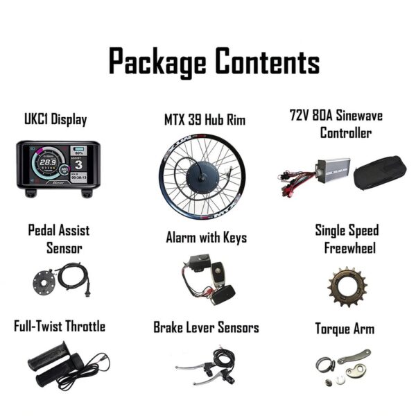 72V 5000W E-Bike Conversion Kit